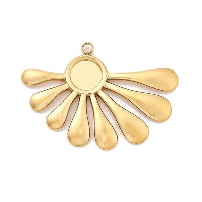 Ion Plating(IP) 304 Stainless Steel Pendant Cabochon Settings