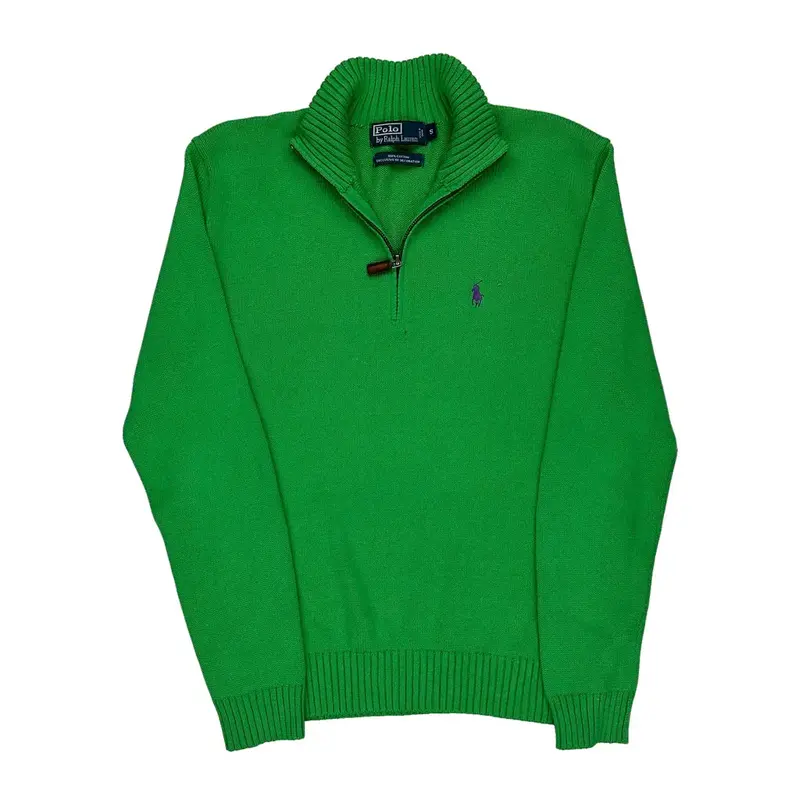 Polo By Ralph Lauren 1/4 Zip - Small Green Cotton