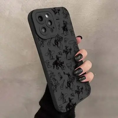 Equestrian Sketched Pattern Phone Case, All-inclusive & Drop-resistant Phone Cases Protector, Decorative Phone Cases for iPho...