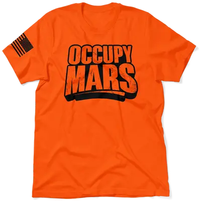 Occupy Mars - Safety Orange T-Shirt