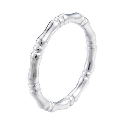 Non-Tarnish 201 Stainless Steel Bamboo Sticker Finger Ring for Men Women