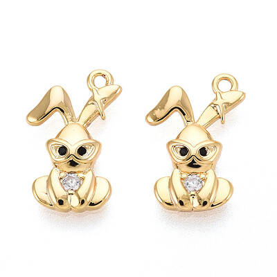 Brass Micro Pave Cubic Zirconia Charms