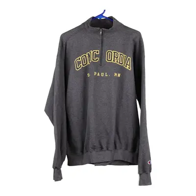 Concordia Champion 1/4 Zip - Large Grey Cotton Blend