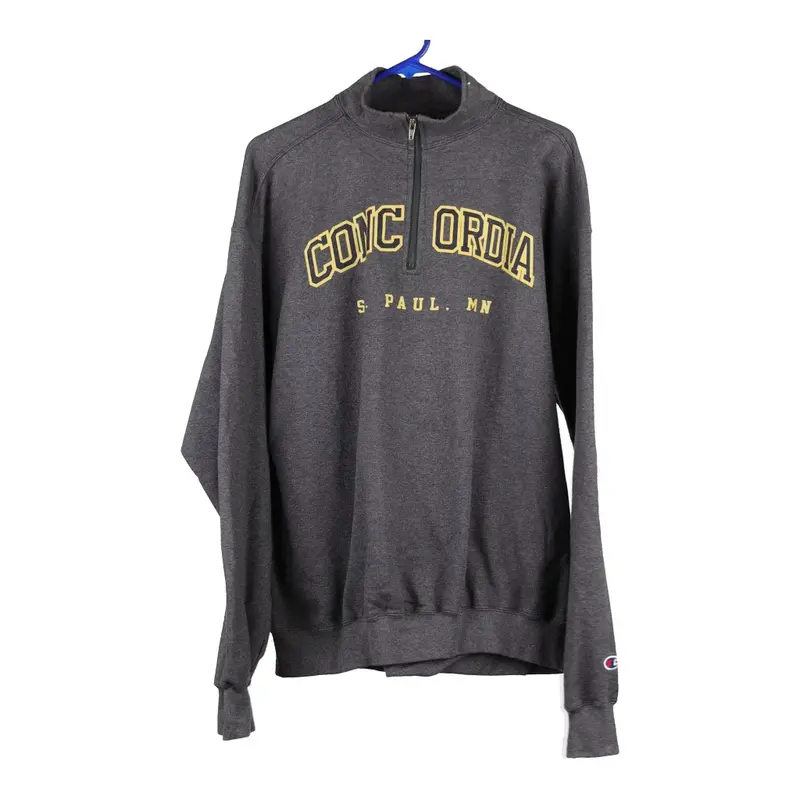 Concordia Champion 1/4 Zip - Large Grey Cotton Blend