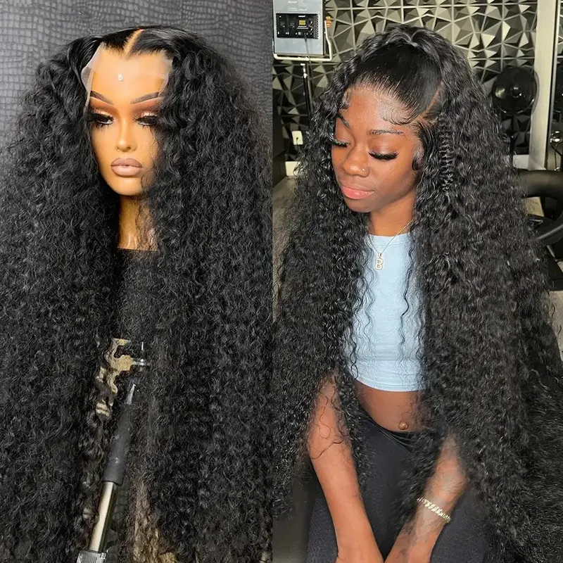 Bling Hair Water Wave Frontal Wig Transparent 13x4 13x6 Deep Wave HD Lace Frontal Human Hair Wigs Curly Human Hair Lace Front...