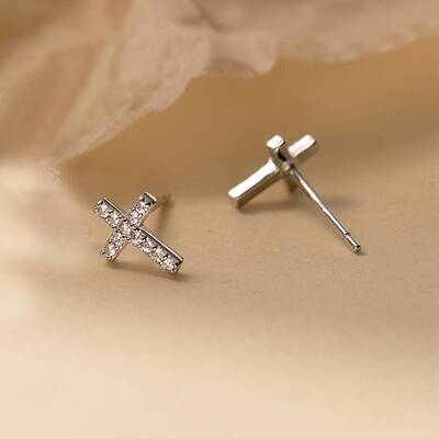 925 Sterling Silver Clear Cubic Zirconia Stud Earrings