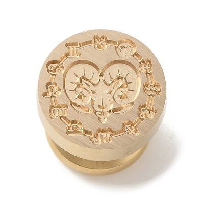Golden Plated Round Shaped Wax Seal Brass Stamp Head