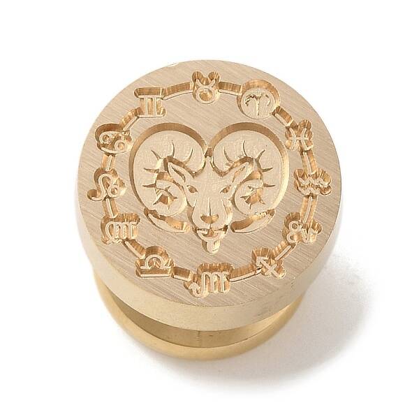 Golden Plated Round Shaped Wax Seal Brass Stamp Head