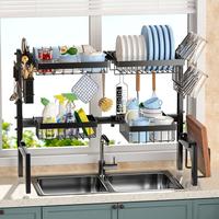 【Holiday Deals】San Dream Extendable Over The Sink Dish Drying Rack 2-Tier Expandable Height & Length Drying Rack Adjustab...