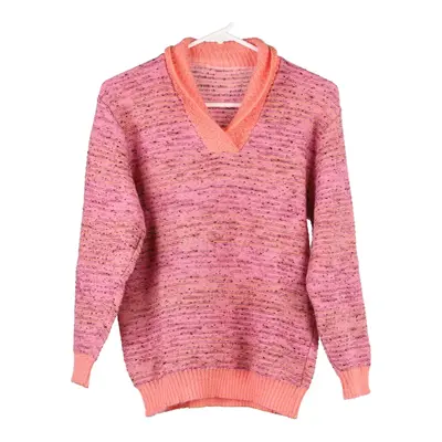 Unbranded V-neck Jumper - Large Pink Wool Blend
