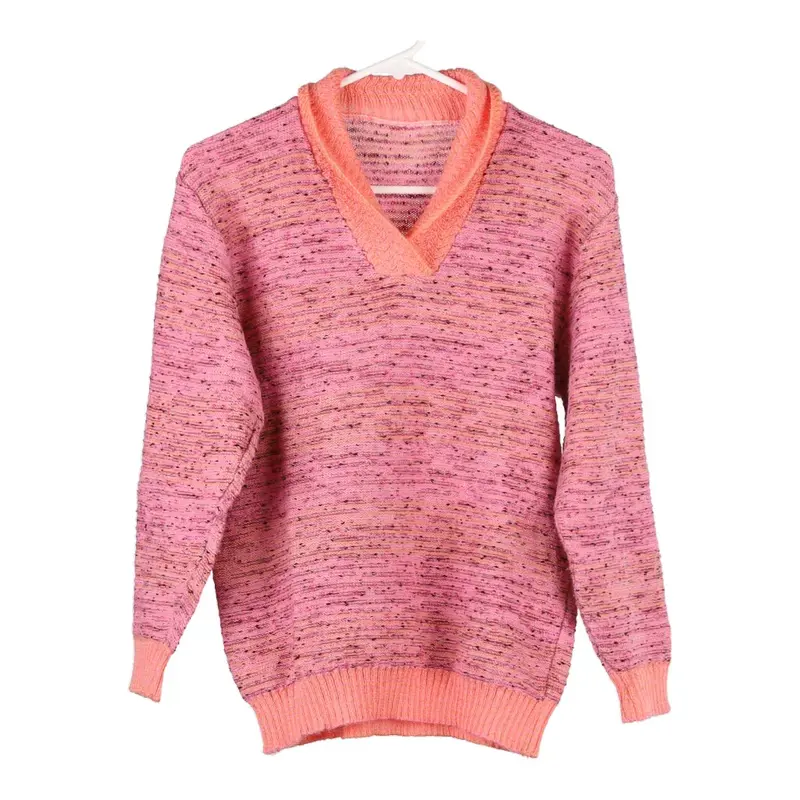 Unbranded V-neck Jumper - Large Pink Wool Blend