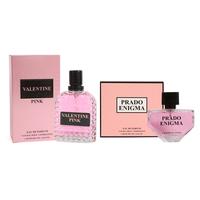 Women's Perfume Bundle - Valentine Pink and Prado Enigma - Spray Perfume Eau de Parfum for Women 100ml/3.4fl.oz. each