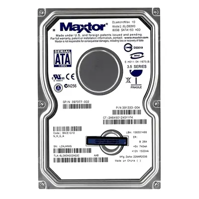 391333-004 HP 80GB 1.5Gb/s SATA 7200 3.5-inch Hard Drive