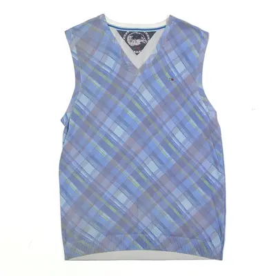 TOMMY HILFIGER Blue Patterned Vest L