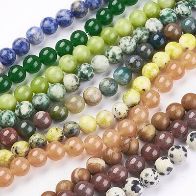 Round Gemstone Beads Mix