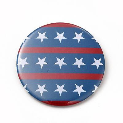 Independence Day Flat Round Tinplate Badge Pins