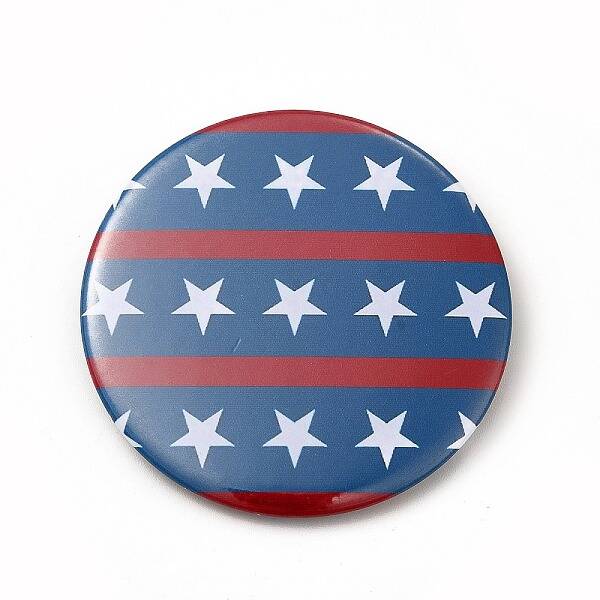 Independence Day Flat Round Tinplate Badge Pins