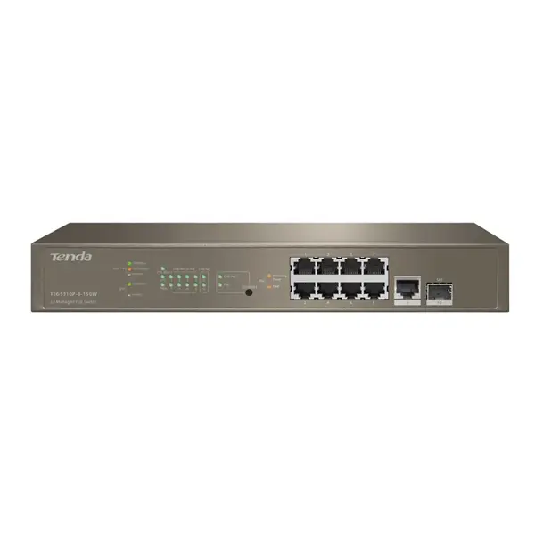 TEG5310P-8-150W Tenda 8 x Gigabit Ethernet Ports (4 x PoE+ and 4 standard Ports) Layer 3 Managed Switch