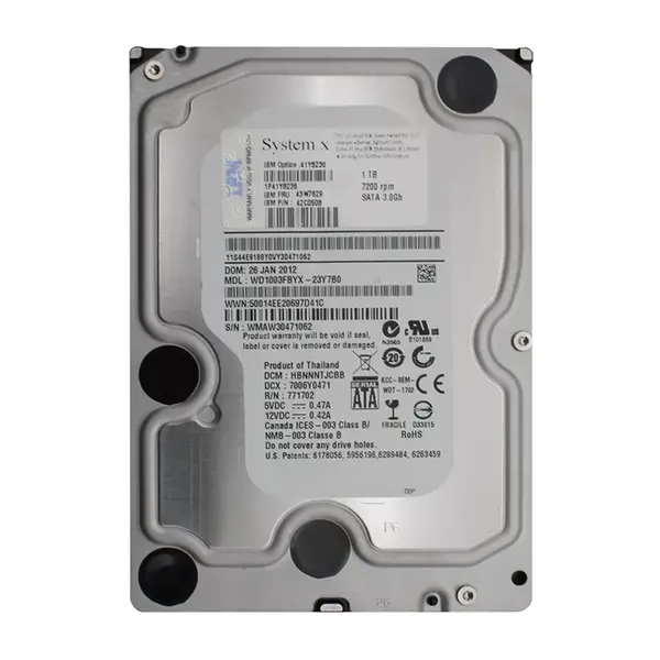 41Y8236 IBM 1TB 3Gb/s SATA 7200 3.5-Inch Hard Drive