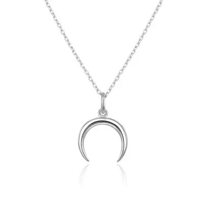 Beneto Delicate Silver Necklace with Crescent Moon AGS650/47 (Chain, Pendant)
