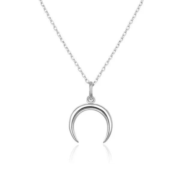 Beneto Delicate Silver Necklace with Crescent Moon AGS650/47 (Chain, Pendant)