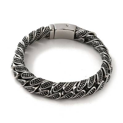 304 Stainless Steel Cuban Link Chain Bracelets for Women Men