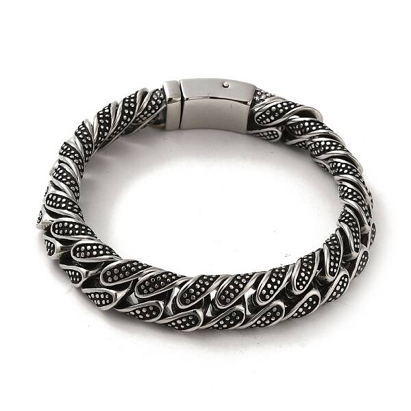 304 Stainless Steel Cuban Link Chain Bracelets for Women Men