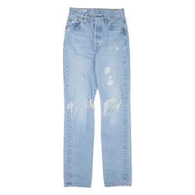 LEVI'S Distressed Womens Jeans Blue Regular Straight W23 L32