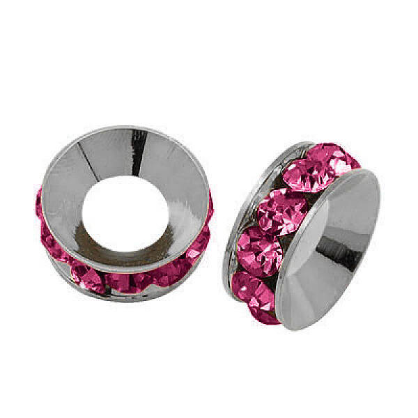 Brass Rhinestone Spacer Beads