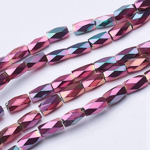 Electroplate Transparent Glass Beads Strands