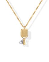 PAVOI 14K Gold Plated Pickleball Pendant Necklace for Women - Gold Sport Chain Necklaces