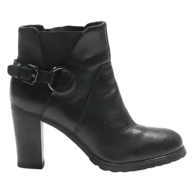 GEOX Ankle Boots Black Leather Womens UK 2