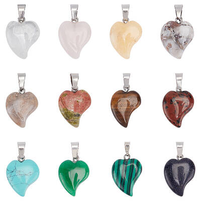 Natural & Synthetic Mixed Gemstone Pendants