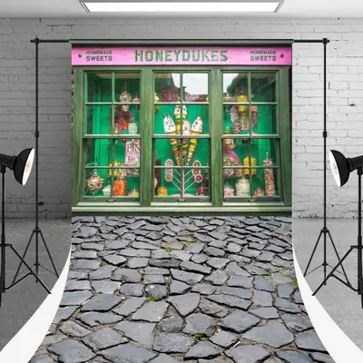 Green Candy Shop Honeydukes Stone Floor Sweep Backdrop