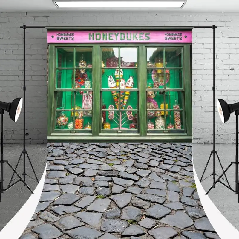 Green Candy Shop Honeydukes Stone Floor Sweep Backdrop