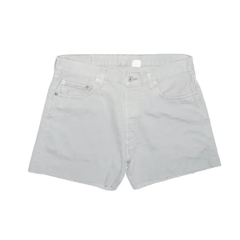 LEVI'S 501 Denim Grey Regular Cut-Off Shorts Womens M W34