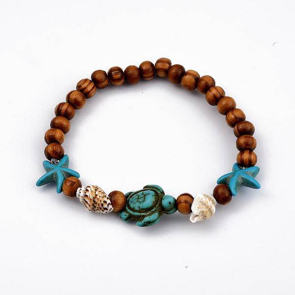 Round Wood Stretch Bracelets