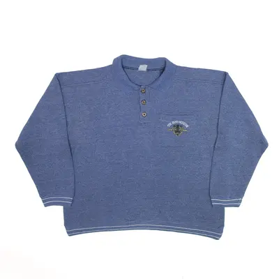 THE BEST FASHION Blue Collared Sweatshirt Mens M