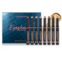 8 Color Waterproof Eyeshadow Stick, 8 Counts/set Long Lasting High Pigmented Matte Eye Shadow Stick, Eye Makeup Product for W...