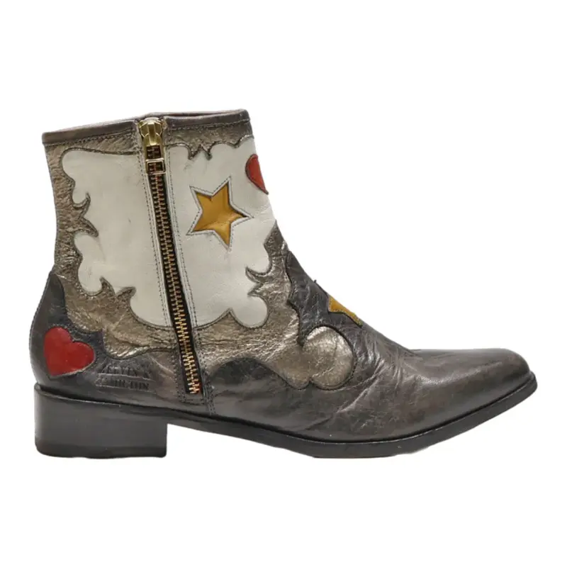 MELVIN & HAMILTON Cowboy Boots White Leather Womens UK 5