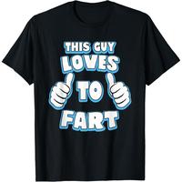 Cotton Short Sleeve T-Shirt This Guy Loves To Fart Mens Funny T-Shirt, Humour Joke Gift Graphic tees Top Casual