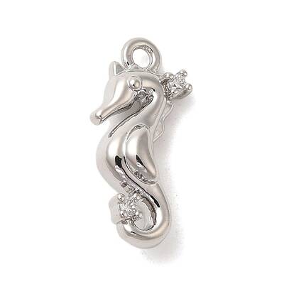 Marine Animal Theme Platinum  Brass Micro Pave Clear Cubic Zirconia Pendants