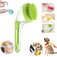 2-In-1 Pet Bath Brush Soft Silicone Bristles Dog Shampoo Brush & Shampoo Dispenser Pet Enjoy Grooming Massage Brush Dog Washi...