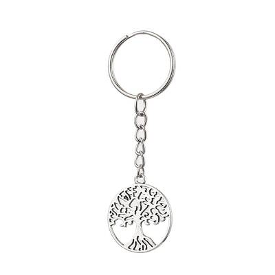 Tibetan Style Alloy Tree of Life Keychains