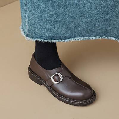 CHIKO Echidna Round Toe Block Heels Oxfords Shoes