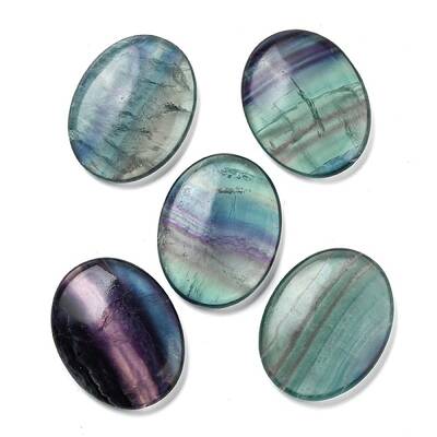 Oval Natural Fluorite Worry Stone