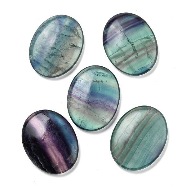Oval Natural Fluorite Worry Stone