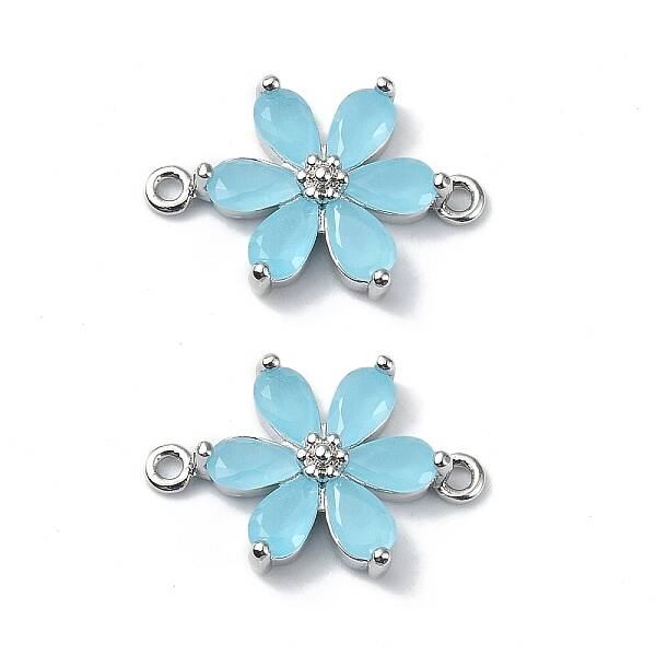 Brass Pave Cubic Zirconia Connector Charms