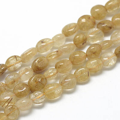 Natural Gold Rutilated Quartz Beads Strands