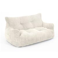 Pamapic Double Seat Corduroy Lazy Bean Bag Sofa - 2 Seats, Soft Corduroy Fabric, Ergonomic Design, High-Quality Memory Sponge...